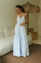 Handmade Bali tie-dye resort wear jumpsuit with adjustable waist - Tulalara