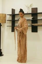 Women’s flowing Bali tie-dye beach kimono with adjustable waist tie - Tulalara