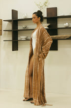 Relaxed fit Bali brown tie-dye outerwear for resort and beachwear - Tulalara